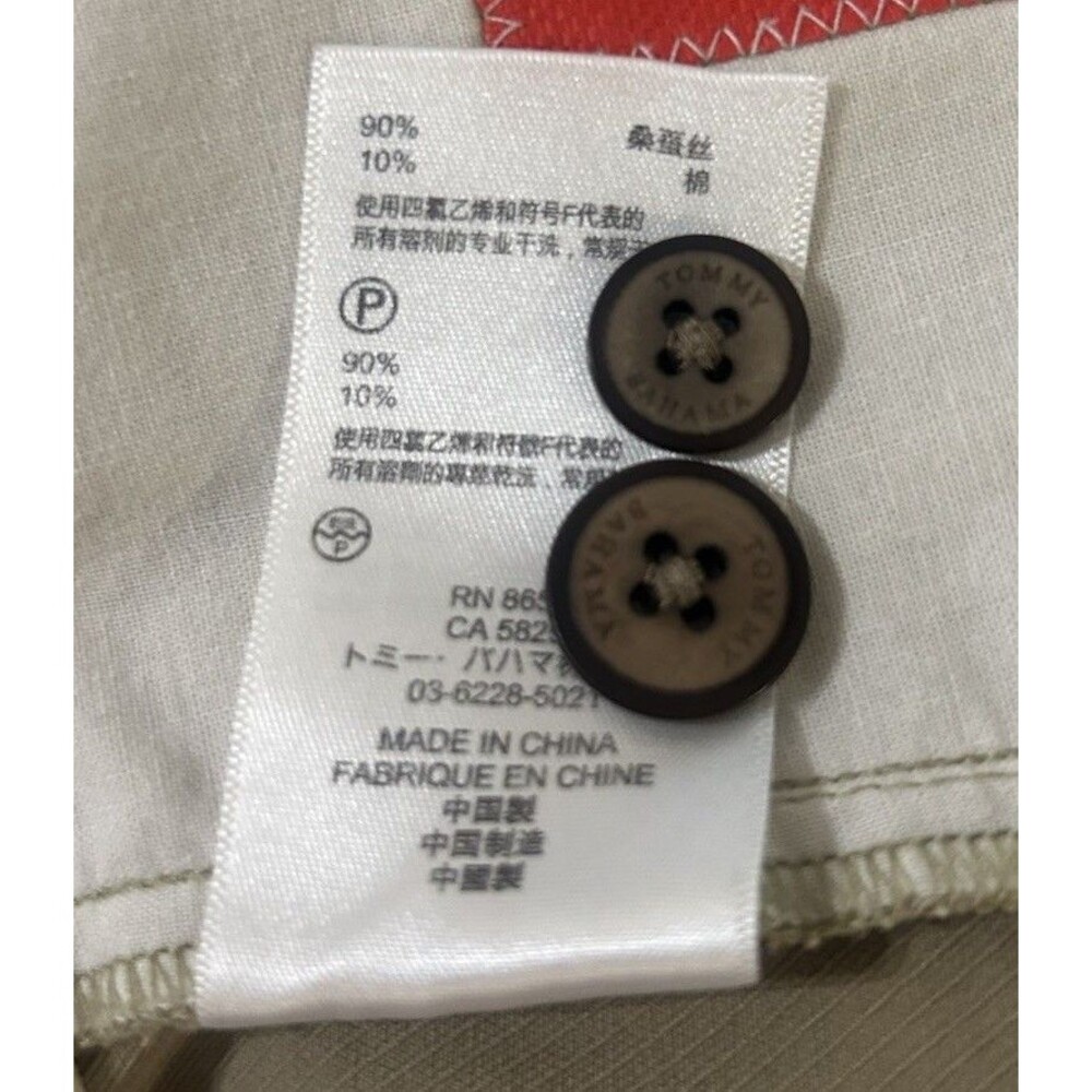Tommy Bahama Chino Shorts Mens 36 / 9 Khaki Silk Cotton Pleated Casual READ - Picture 9 of 9